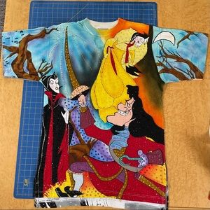 Disney Vintage 90’s Sequined JouJou tunic/T-shirt Capt. Hook Maleficent Cruella